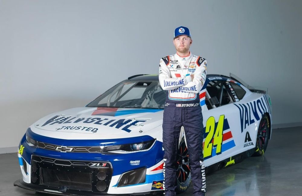 William Byron With His Race Car