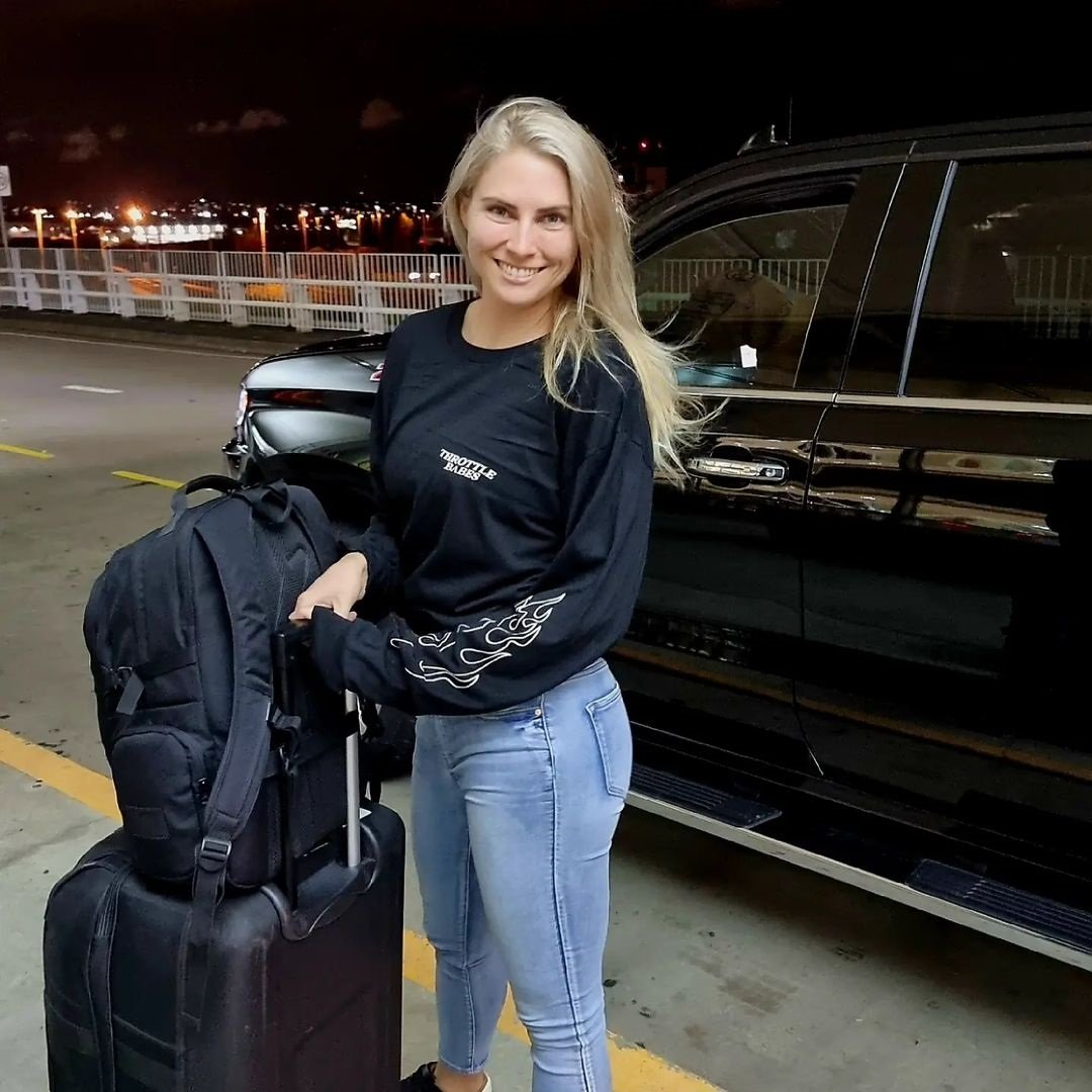 Jessica Dane At The Airport In Throttle Girls Sweatshirt