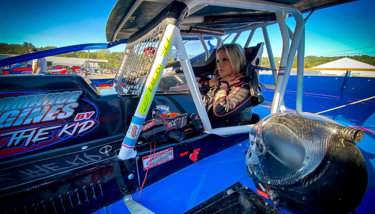 Jessica Friesen Inside Her Car Getting Ready For Her Race