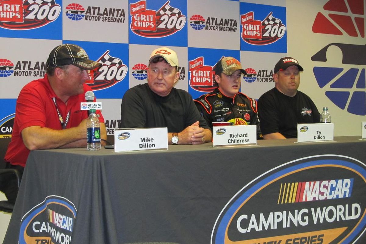 Mike Dillon, Richard Childress, Ty Dillon And Marcus Richmond In An Interview Following Their Team's Victory In The Jeff Foxworthy Grit Chips 200